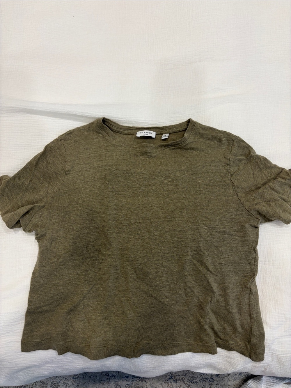 Babaton Olive Green Short Sleeve Crewneck Tee